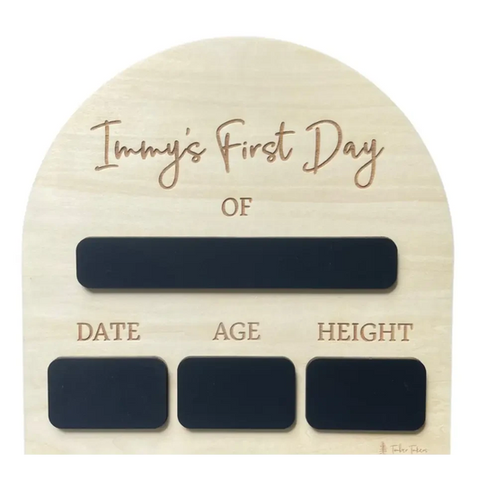 First Day Arch School Board - Timber Tinkers