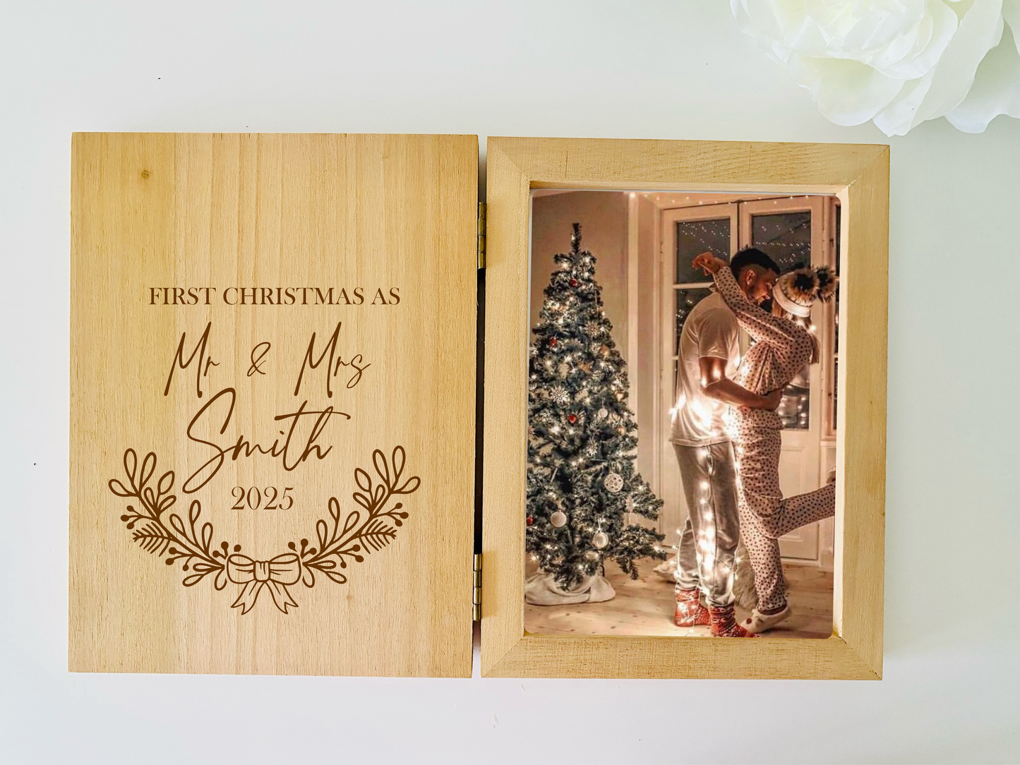 Christmas Photo Frame - First Christmas Floral