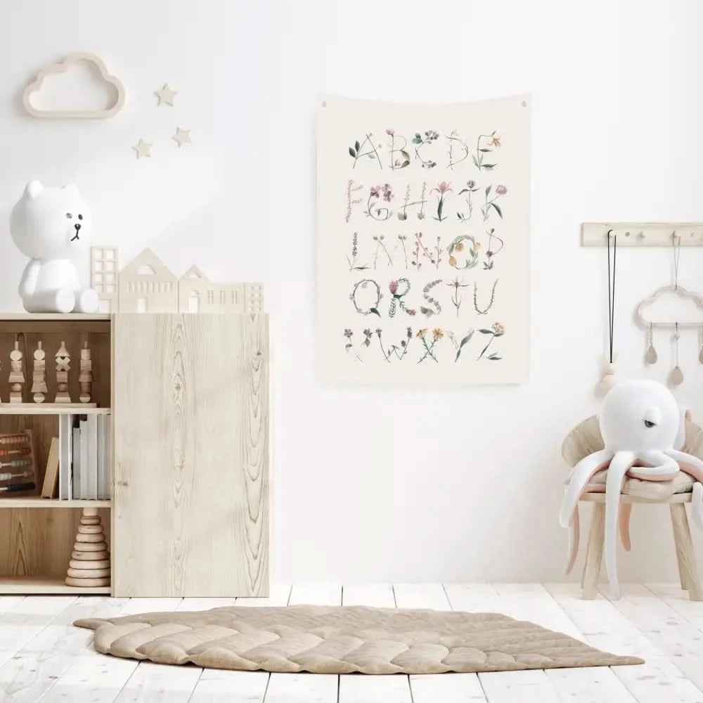 Floral Alphabet Canvas Wall Hang - Timber Tinkers