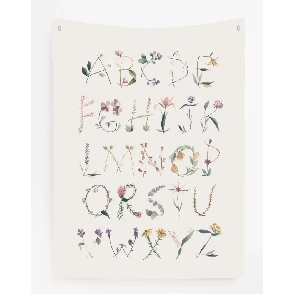 Floral Alphabet Canvas Wall Hang - Timber Tinkers