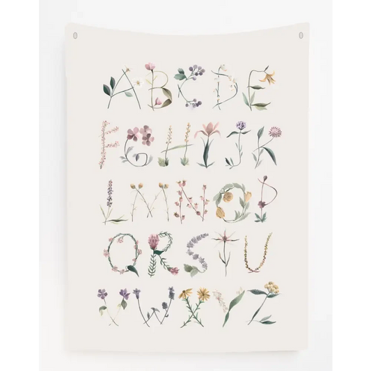 Floral Alphabet Canvas Wall Hang - Timber Tinkers