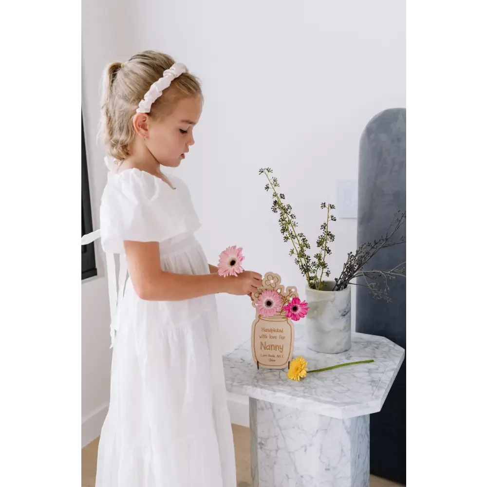 Flowers Jar Sign - Timber Tinkers