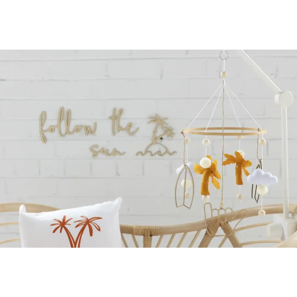 Follow the Sun + Palm Tree Decal wall plaque - Timber Tinkers