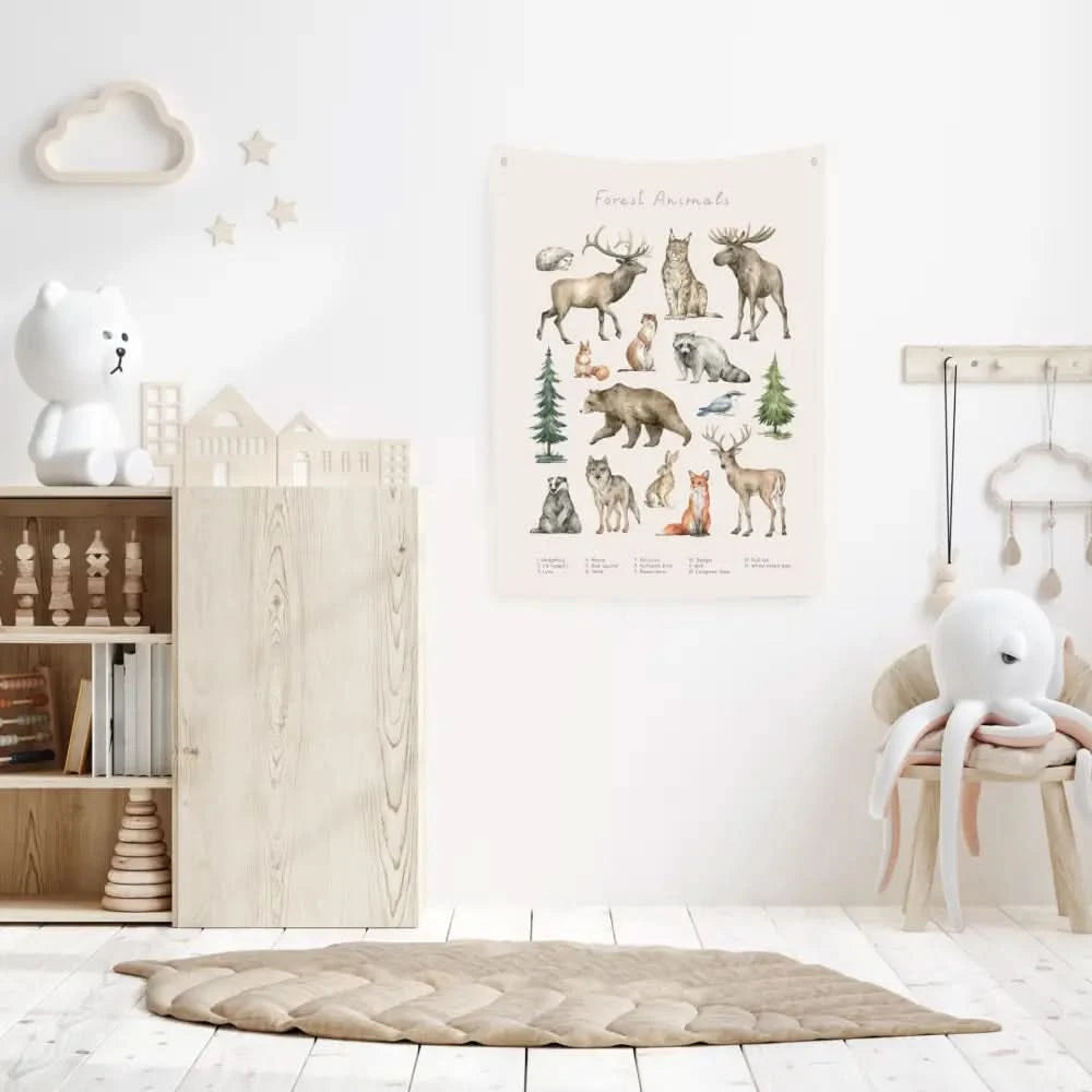 Forest Animals Canvas Wall Hang - Timber Tinkers