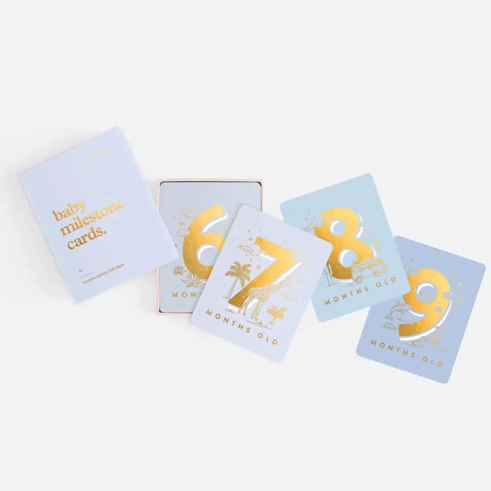 Fox & Fallow Baby Milestone Cards Blue - Timber Tinkers