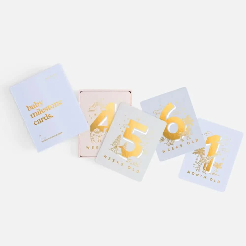 Fox & Fallow Baby Milestone Cards Blue - Timber Tinkers