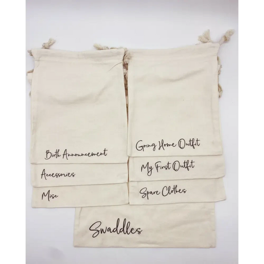 Hospital Bag Organisers + Swaddle Bag - Timber Tinkers