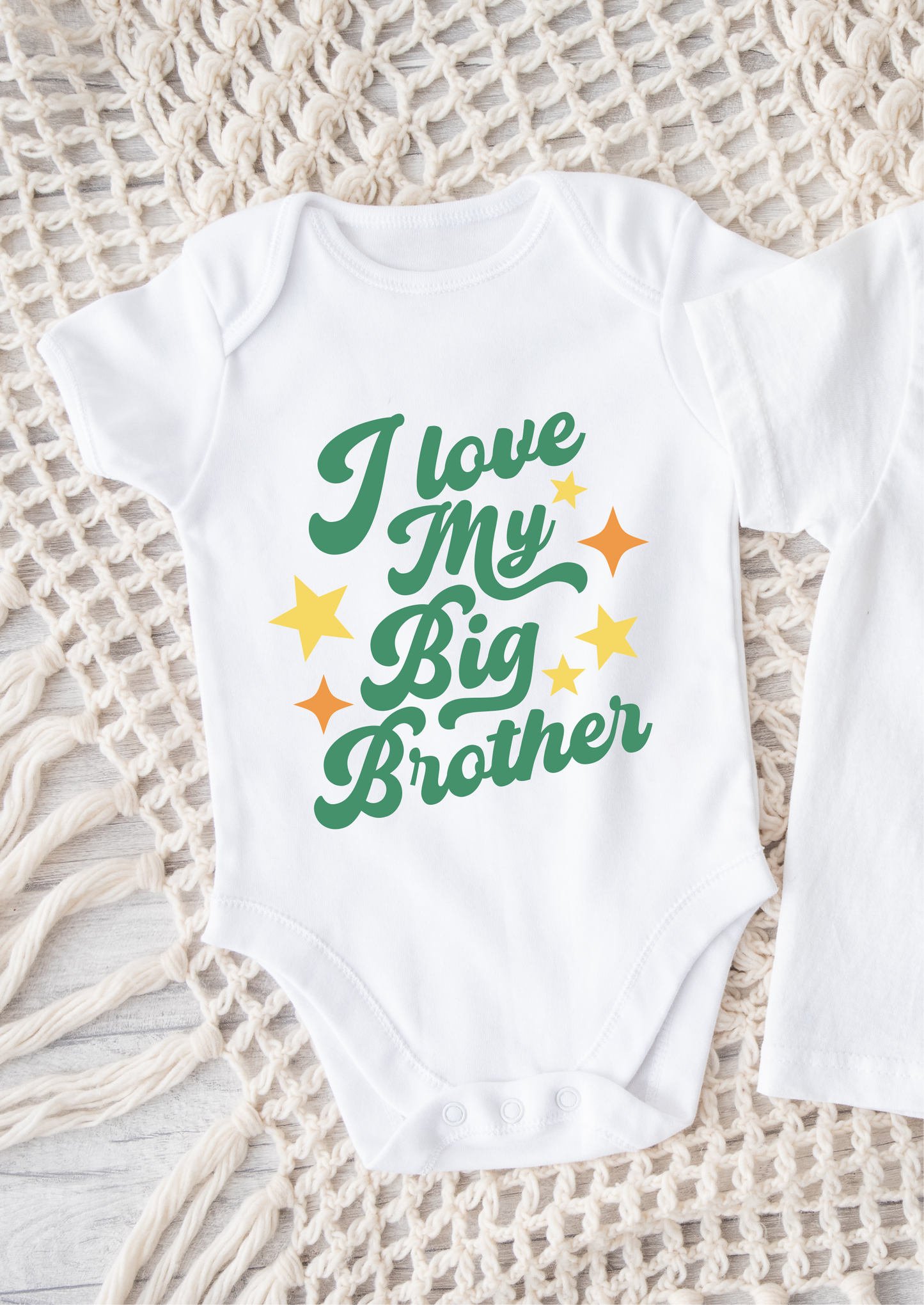 I love my big brother star white Tshirt/Onesie