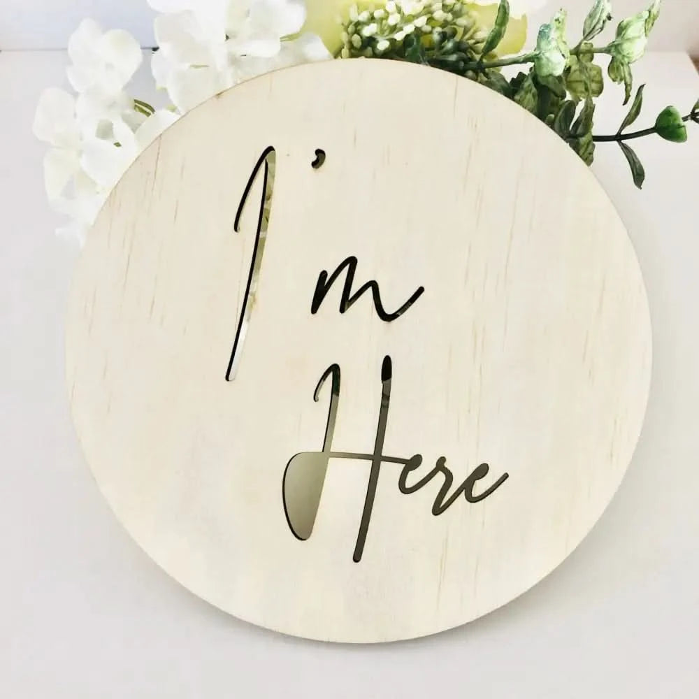 I'm Here Scandi Birth Announcement - Timber Tinkers