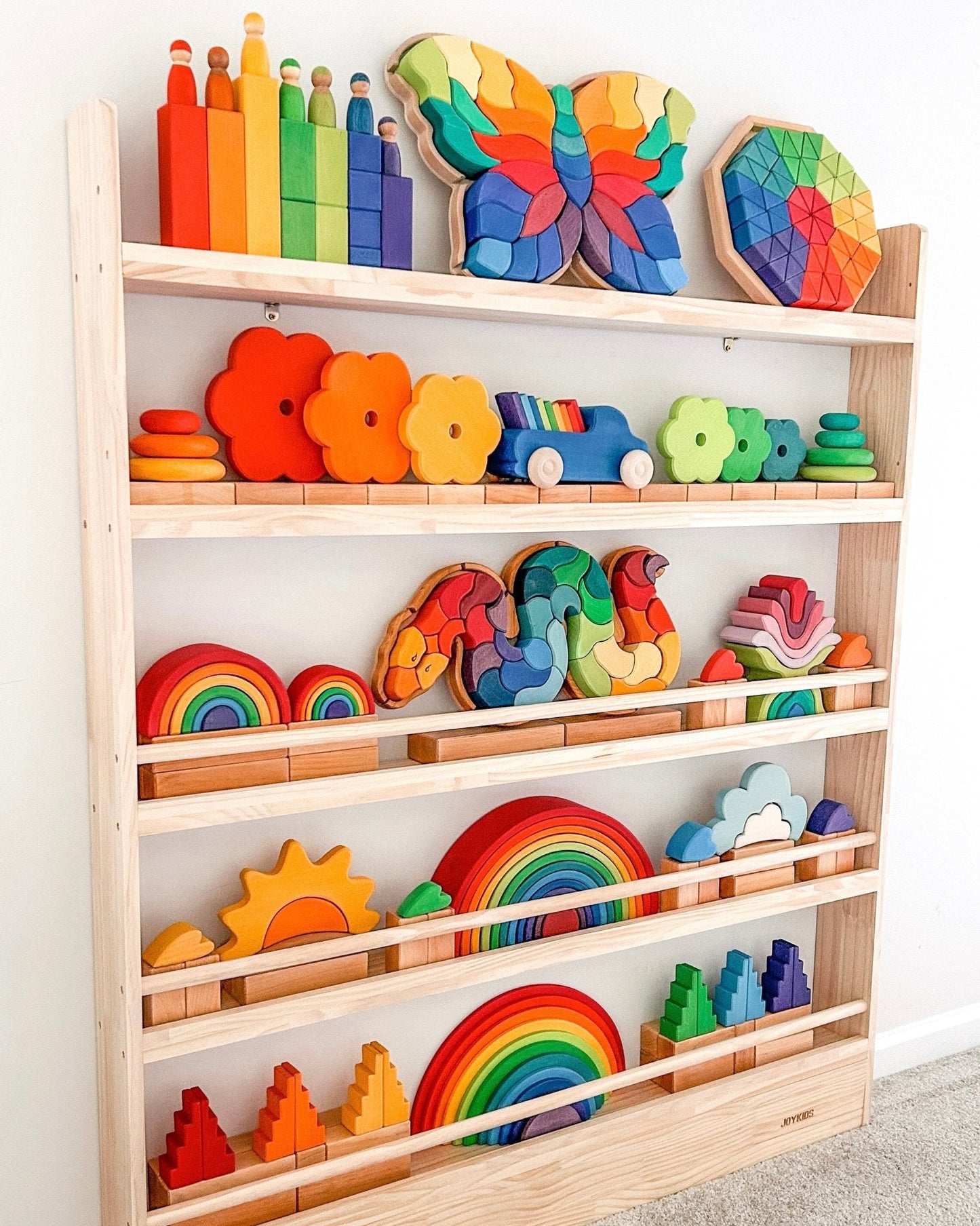 JOYKIDS Front Facing Bookshelf with 5 Tier - SolidWood