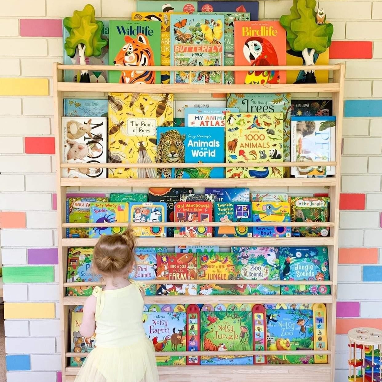 JOYKIDS Front Facing Bookshelf with 5 Tier - SolidWood