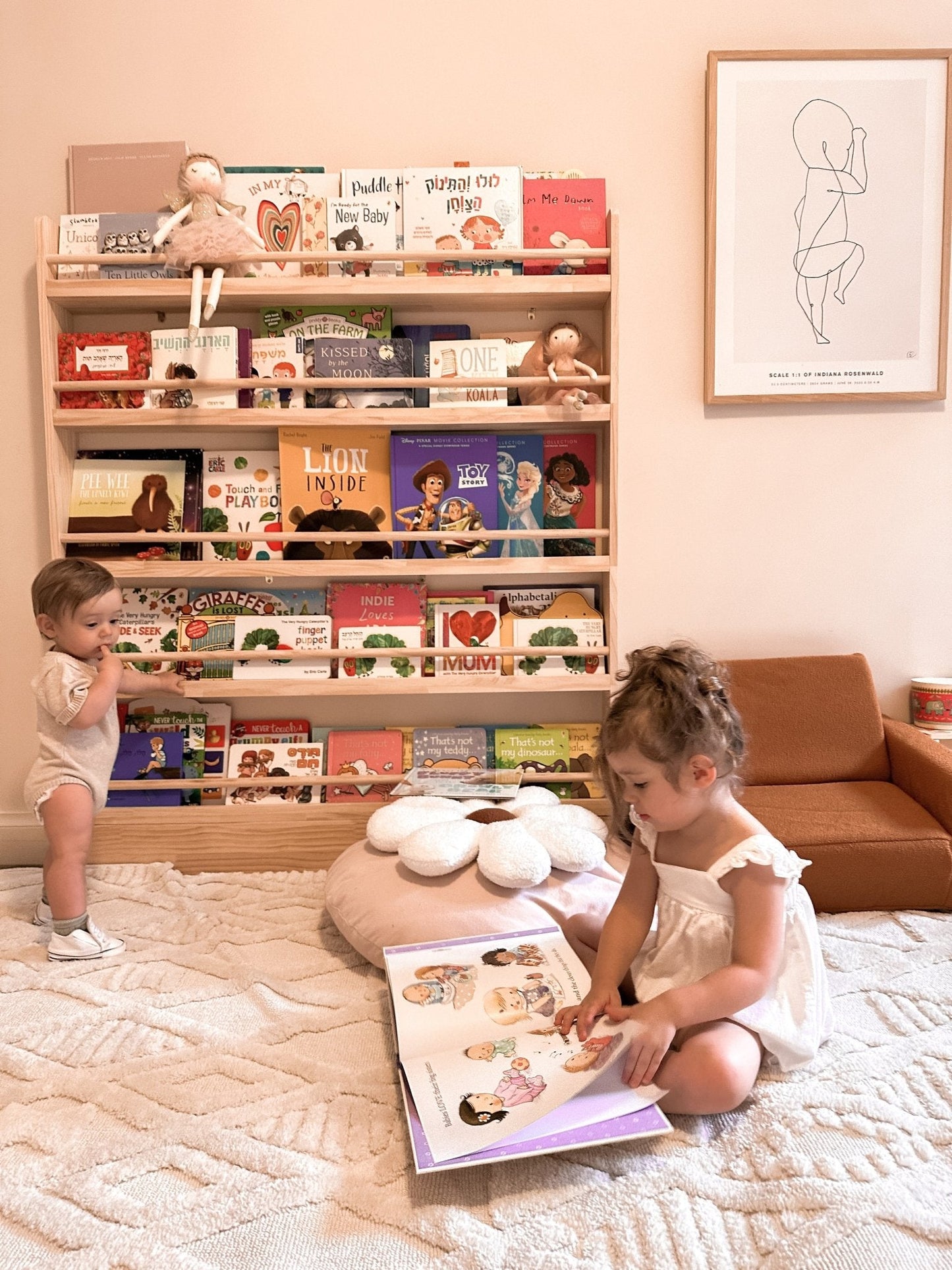 JOYKIDS Front Facing Bookshelf with 5 Tier - SolidWood