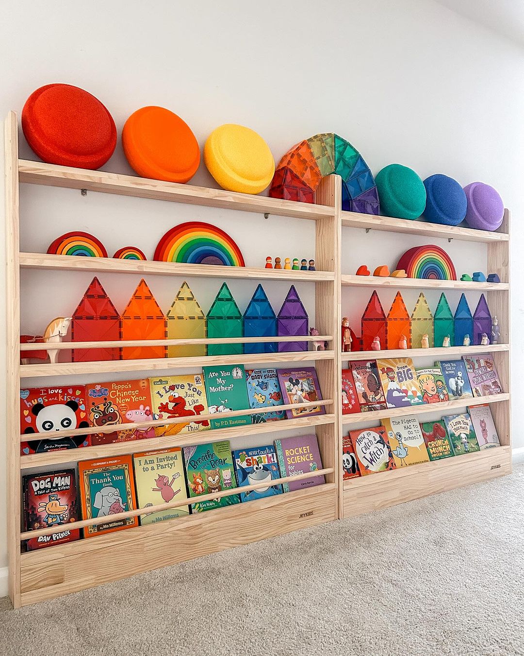 JOYKIDS Front Facing Bookshelf with 5 Tier - SolidWood