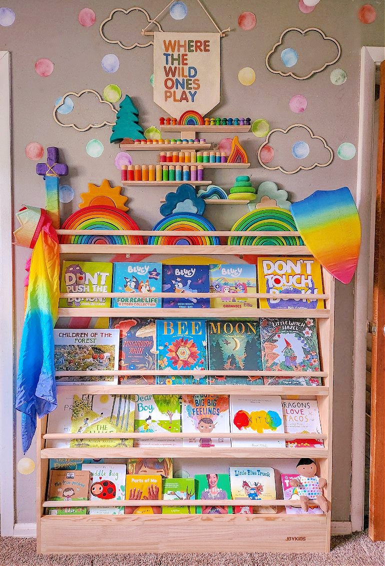 JOYKIDS Front Facing Bookshelf with 5 Tier - SolidWood