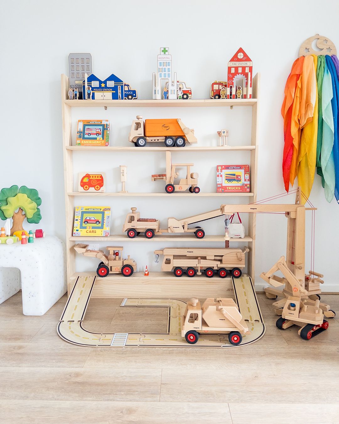 JOYKIDS Slim-Line Toy Shelf with 7-tier (Adjustable) - SolidWood