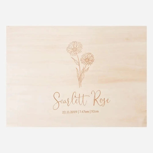 Keepsake Box - Birth Flower - Timber Tinkers