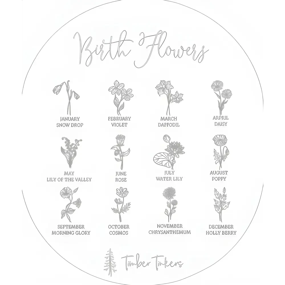 Keepsake Box - Birth Flower - Timber Tinkers