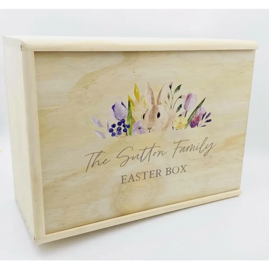 Keepsake Box - Easter Bunny Floral - Timber Tinkers
