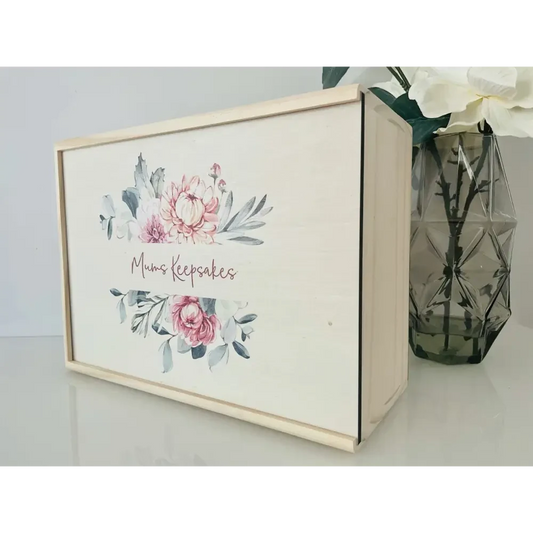 Keepsake Box - Pink Floral - Timber Tinkers
