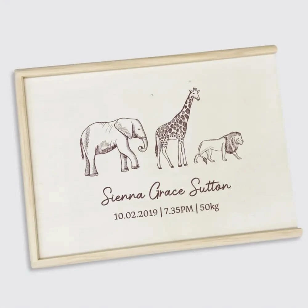 Keepsake Box - Safari Animals - Timber Tinkers