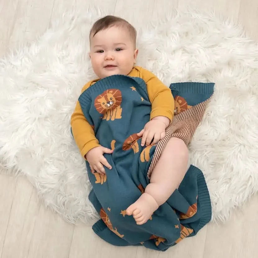 Knit Blanket - Lion - Timber Tinkers