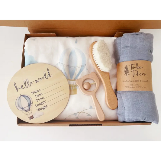 Large Baby Gift Box - Hot Air Balloon - Timber Tinkers
