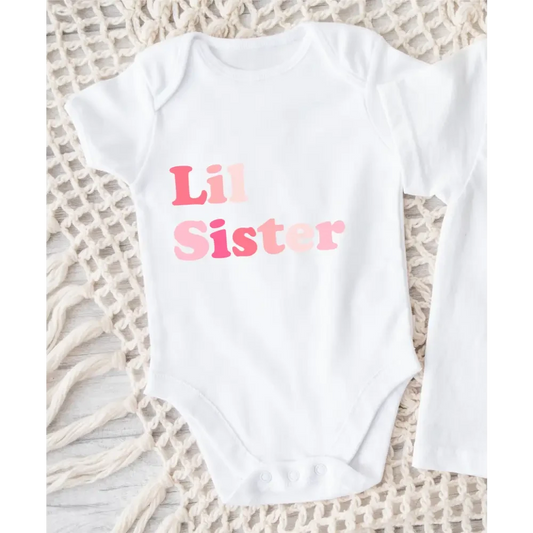 Lil Sister Onesie - Pink - Timber Tinkers