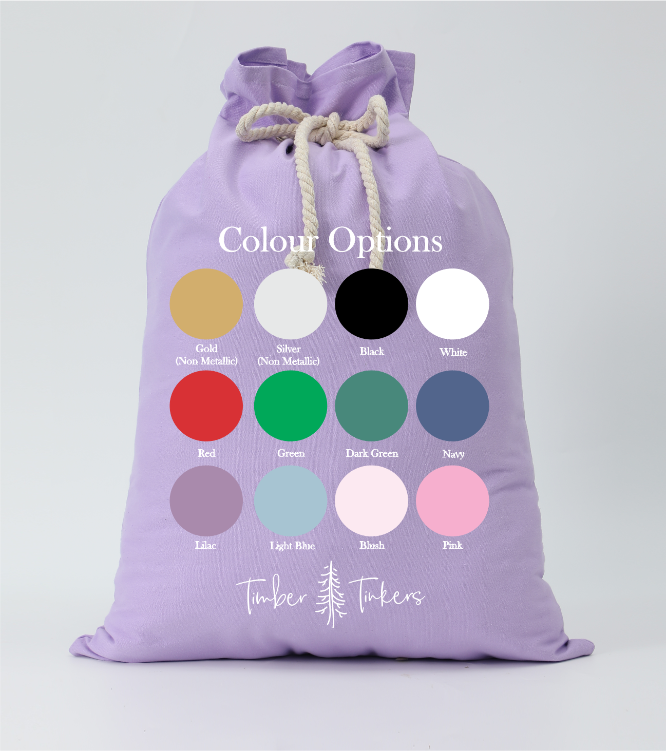 Personalised Canvas Santa Sacks - Lilac
