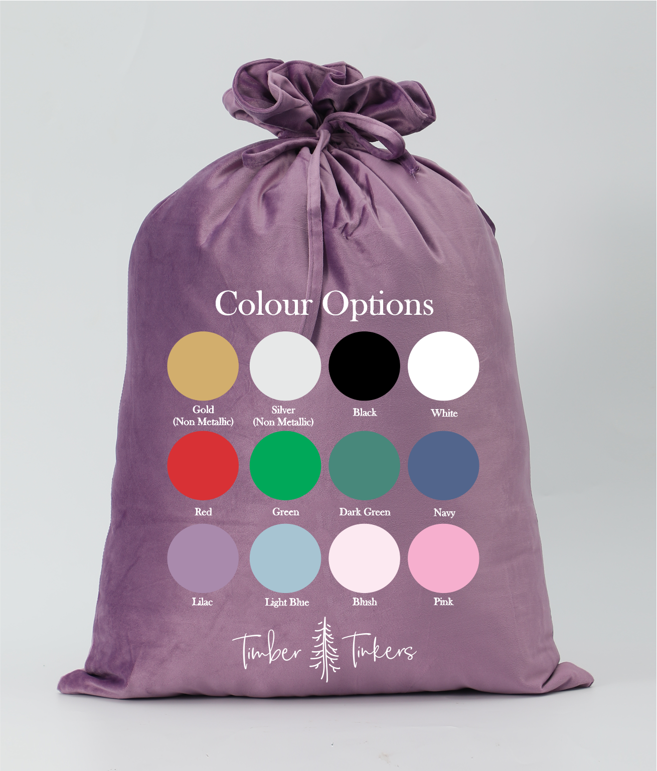 Personalised Velvet Santa Sack - Lilac