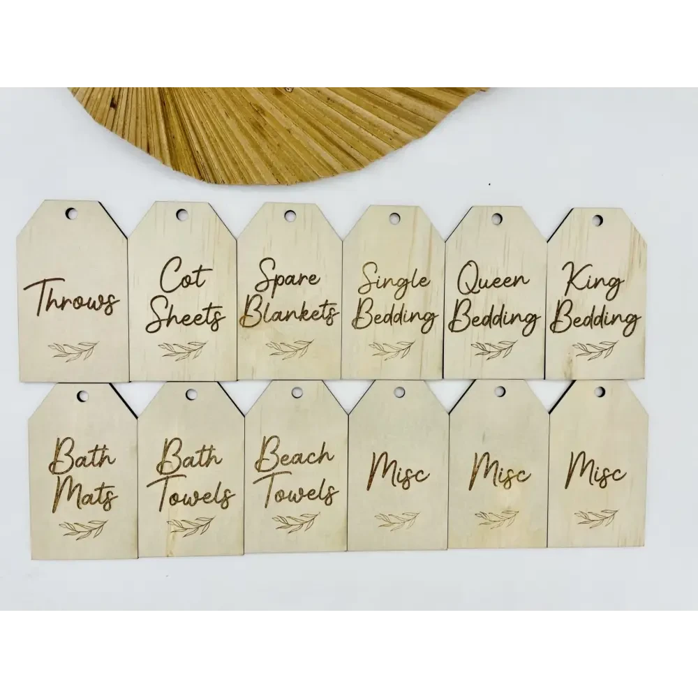 Linen Storage Labels Set of 12 - Timber Tinkers