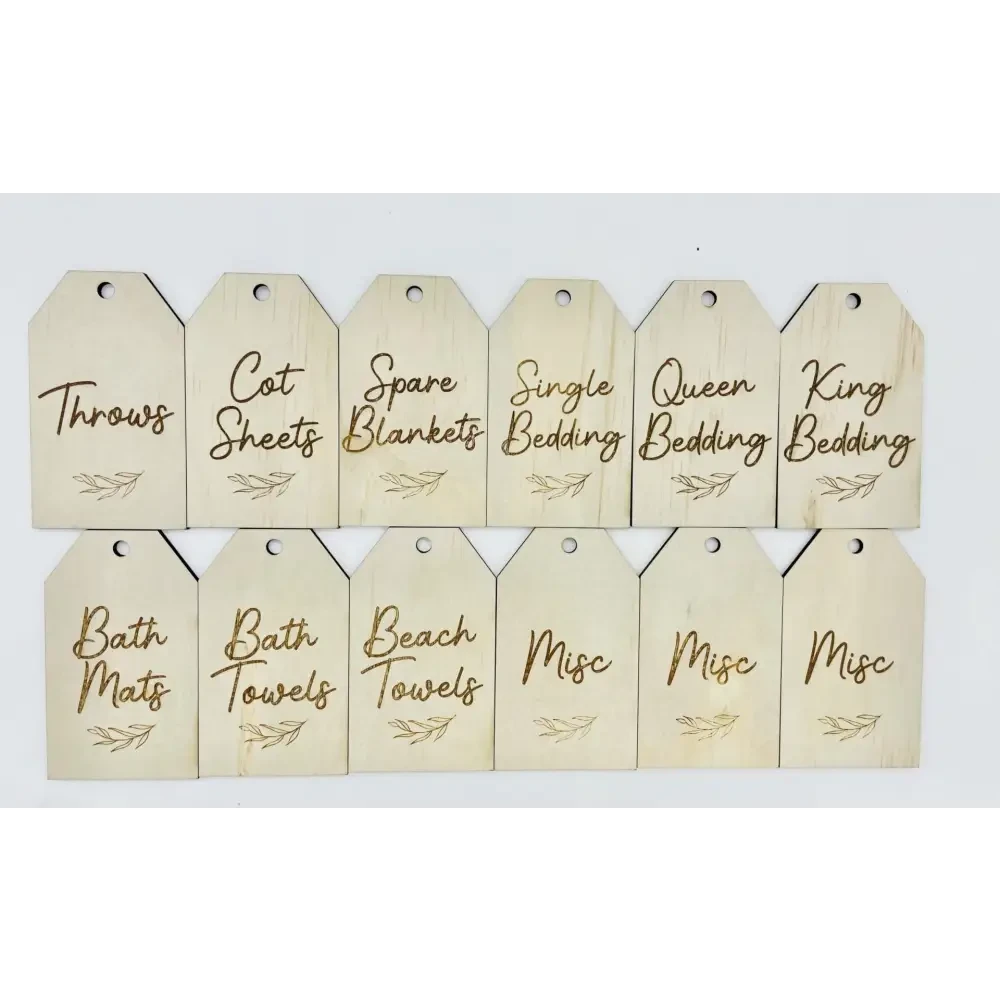 Linen Storage Labels Set of 12 - Timber Tinkers
