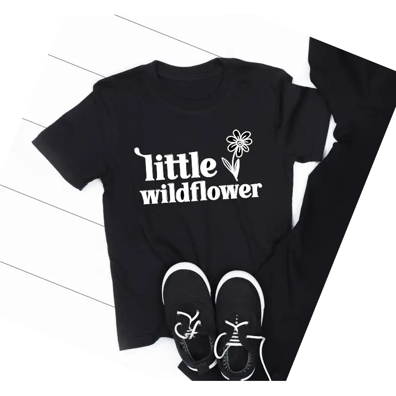 little wildflower Black TSHIRT - Size 5