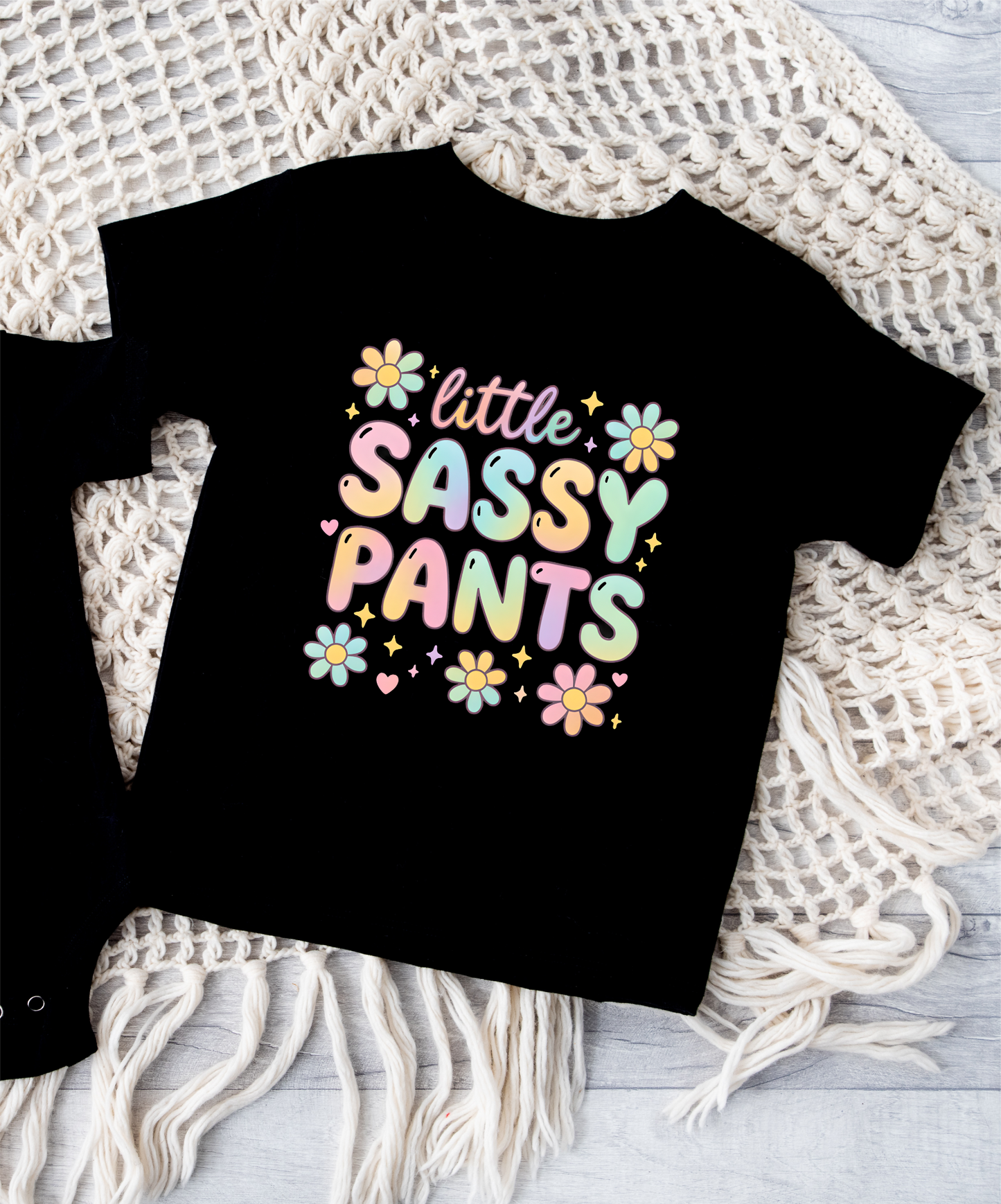 little sassy pants Black Tshirt