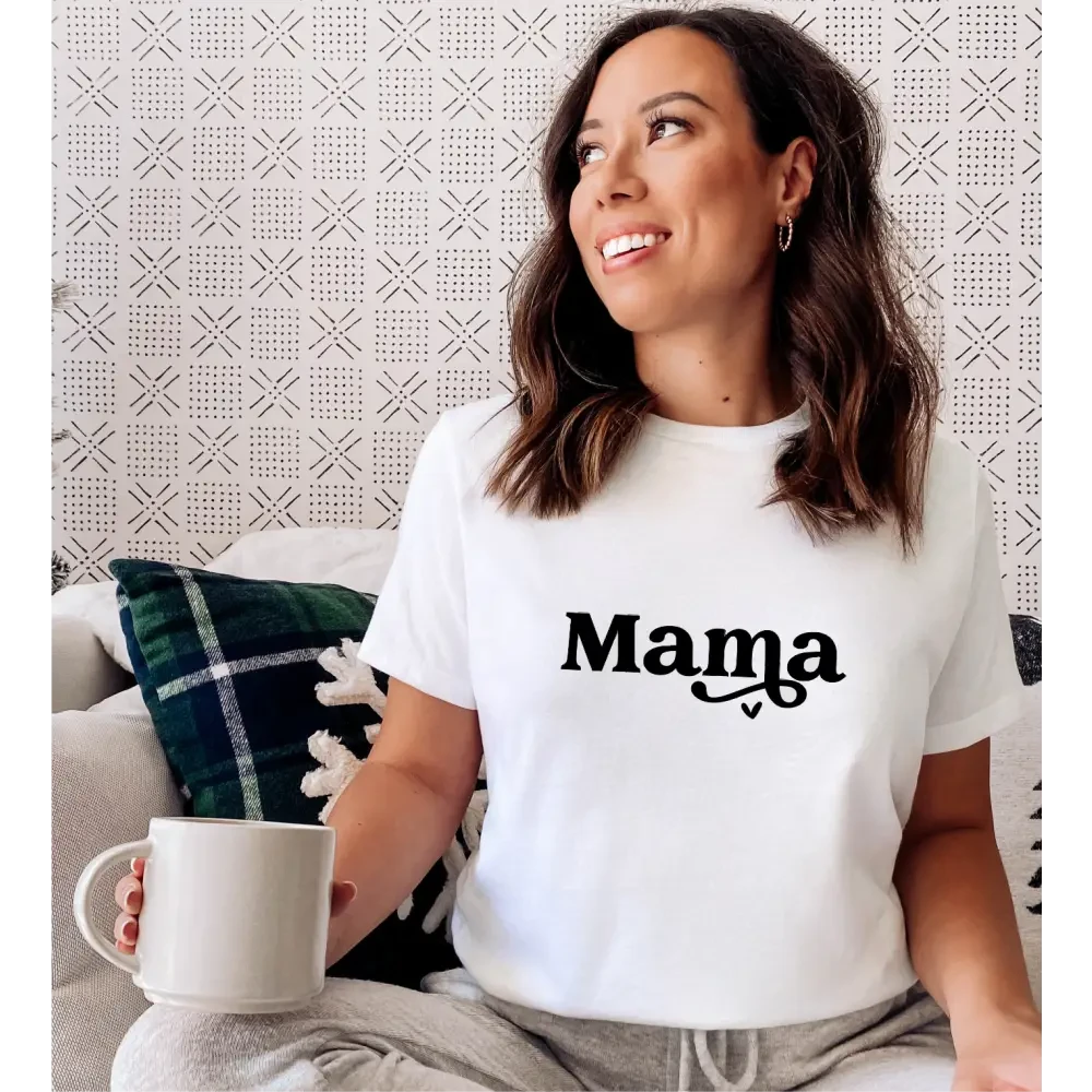 Mama Heart WHITE T-shirt - Size XS
