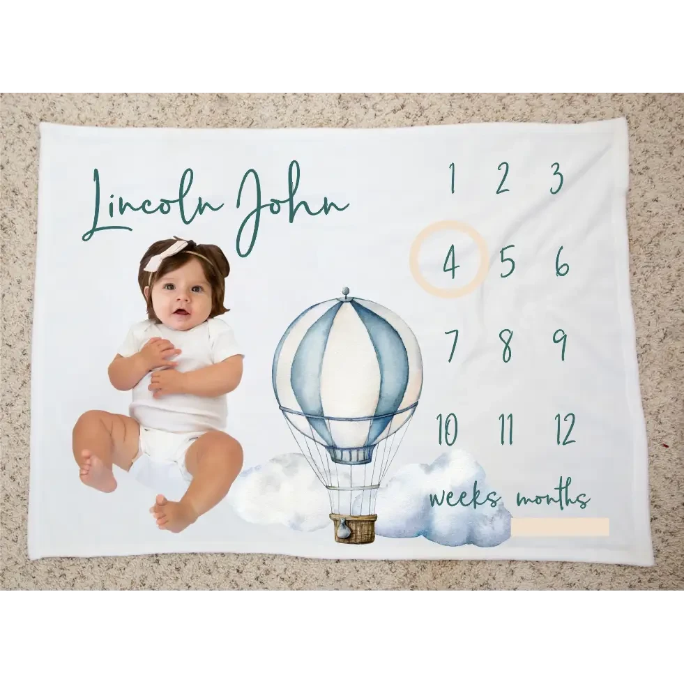 Milestone Blanket - Hot Air Balloon - Timber Tinkers