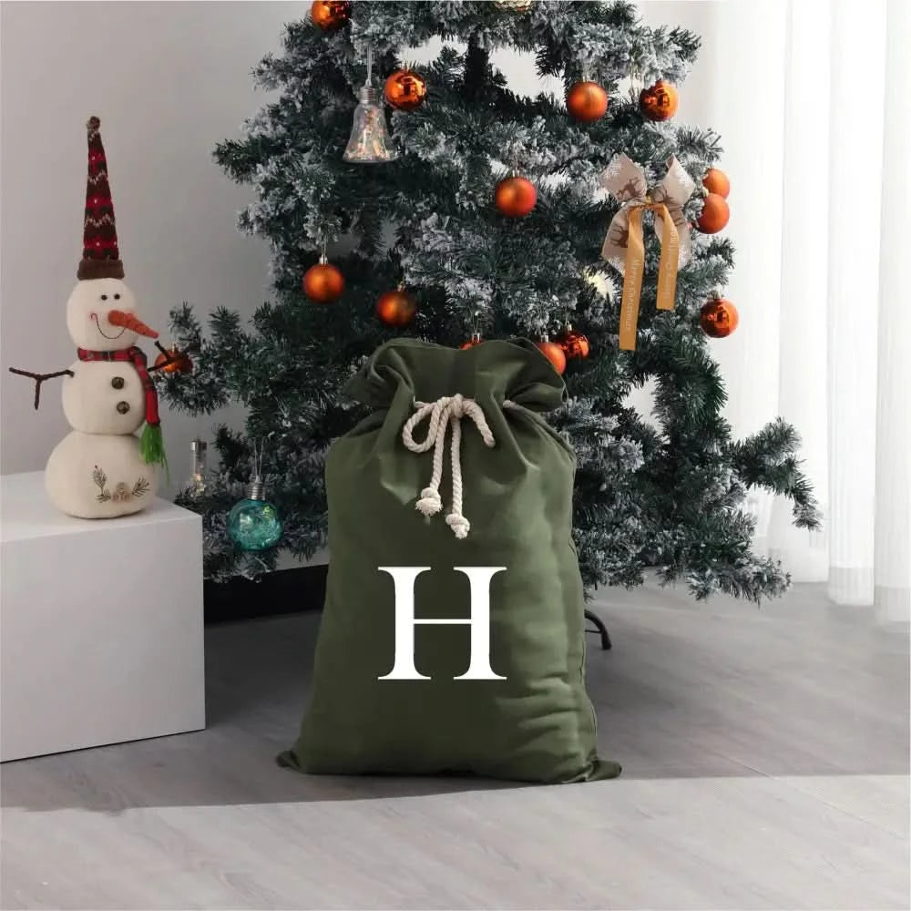 MONOGRAM Personalised Canvas Santa Sacks - Multiple Colours - Timber Tinkers