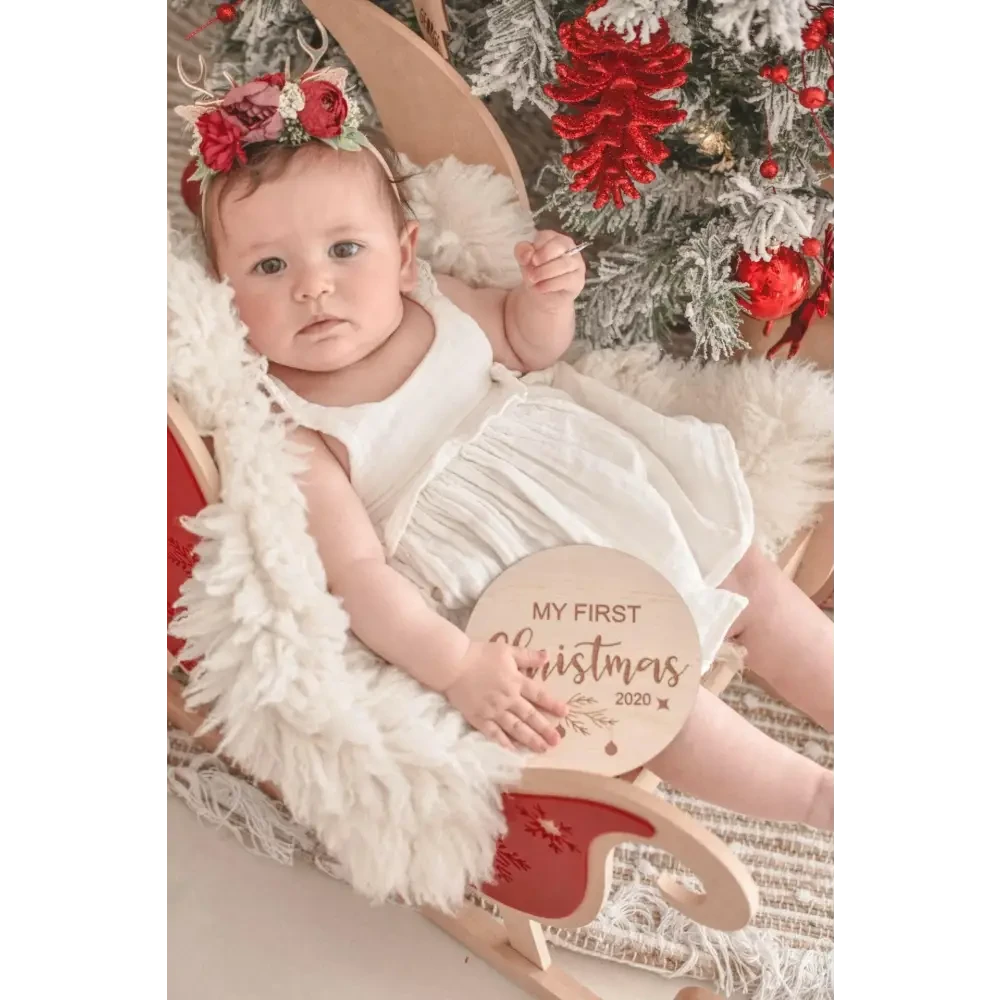My First Christmas Plaque 2025 - Timber Tinkers