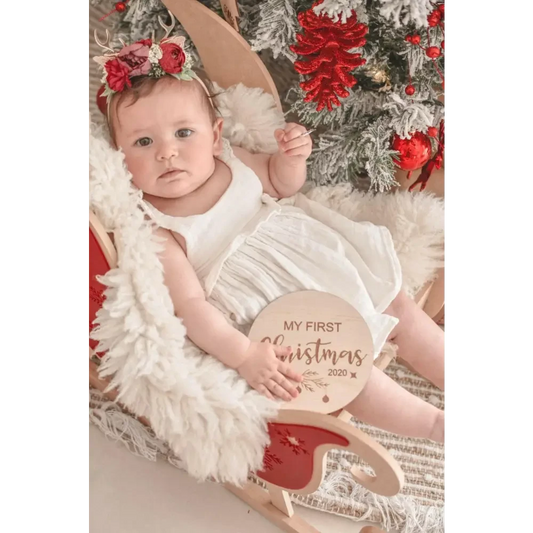 My First Christmas Plaque 2025 - Timber Tinkers