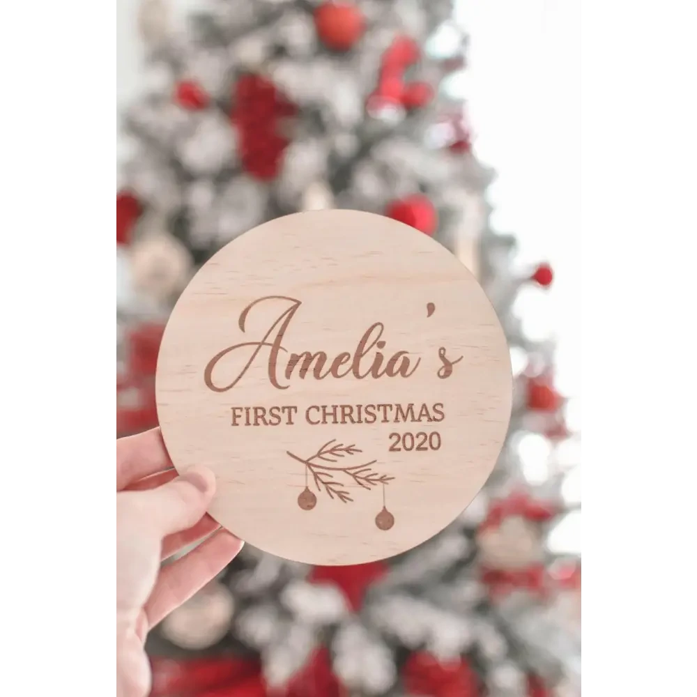 My First Christmas Plaque 2025 - Timber Tinkers