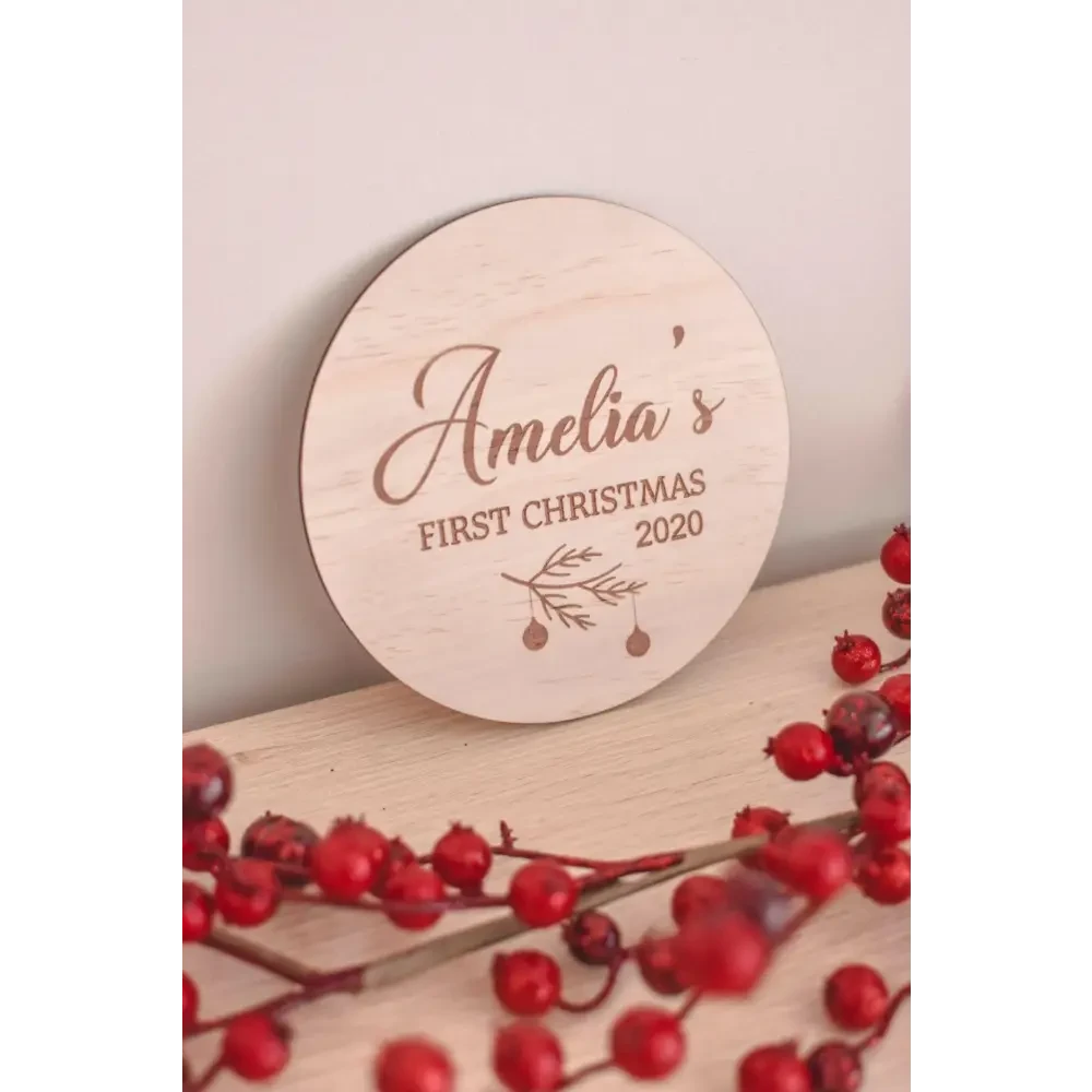 My First Christmas Plaque 2025 - Timber Tinkers