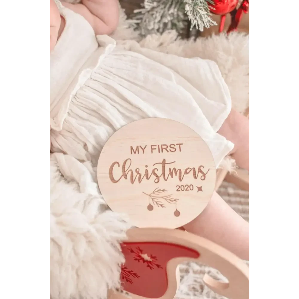 My First Christmas Plaque 2025 - Timber Tinkers