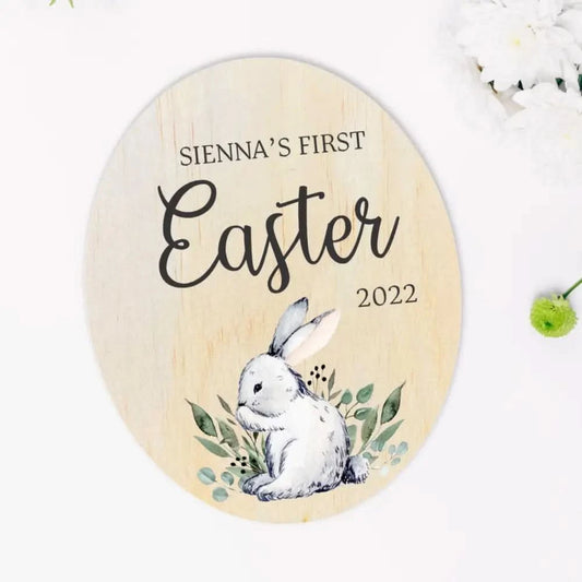 My First Easter Egg - Grey Bunny 2025 - Timber Tinkers