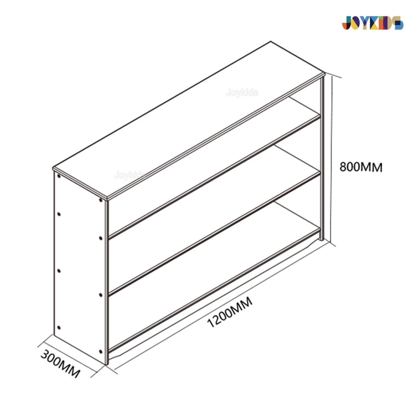 4 Tier Open-ended Toy Shelf -- Varnished Solid HardWood