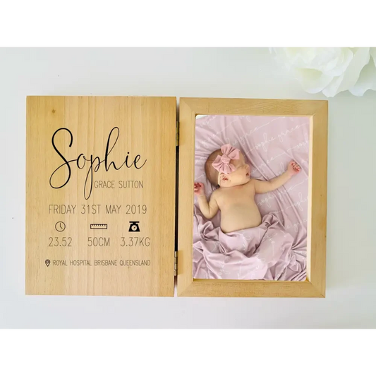Personalised Baby Photo Frame - Timber Tinkers