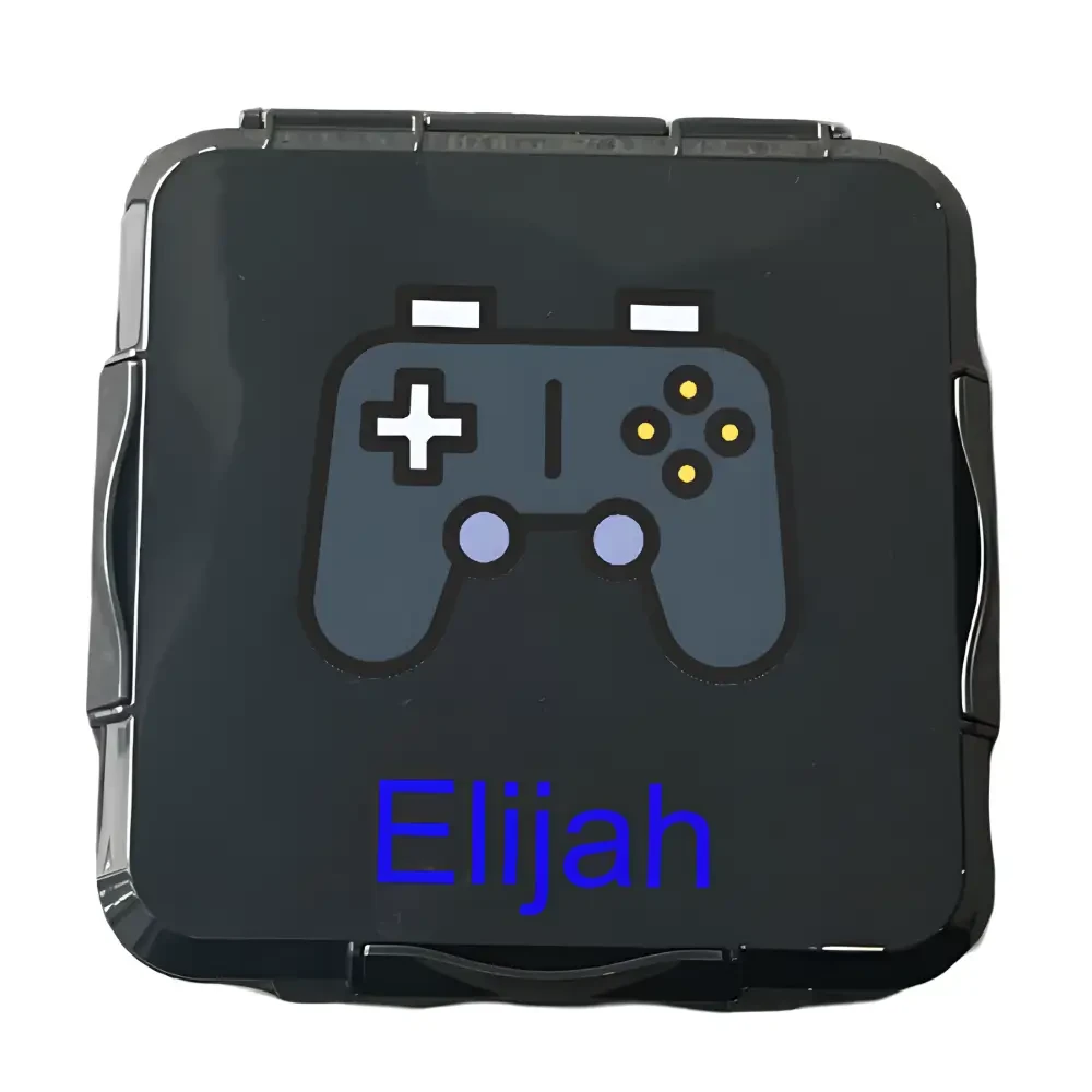 Personalised Black Lunch Box - Gamer - Timber Tinkers
