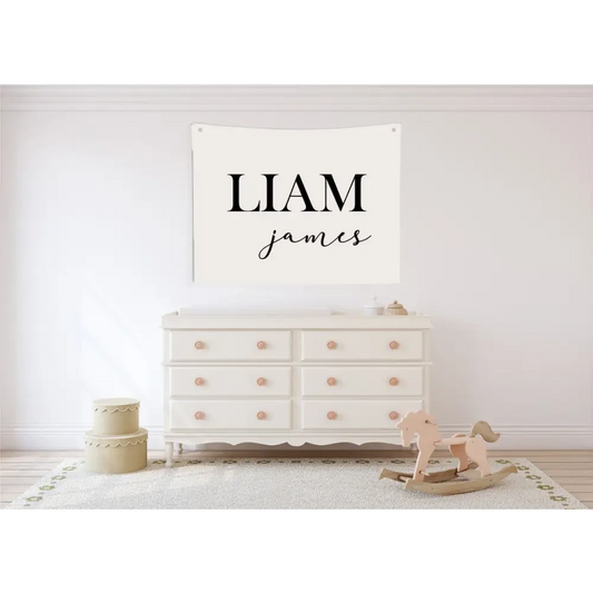 Personalised Block Letter Canvas Wall Hang - Timber Tinkers