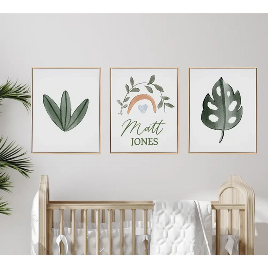Personalised Botanicals Wooden Canvas Print Set - Timber Tinkers