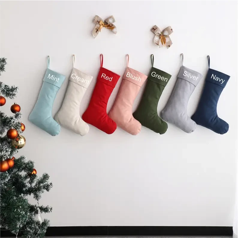 Personalised Canvas Stockings - Blush - Timber Tinkers