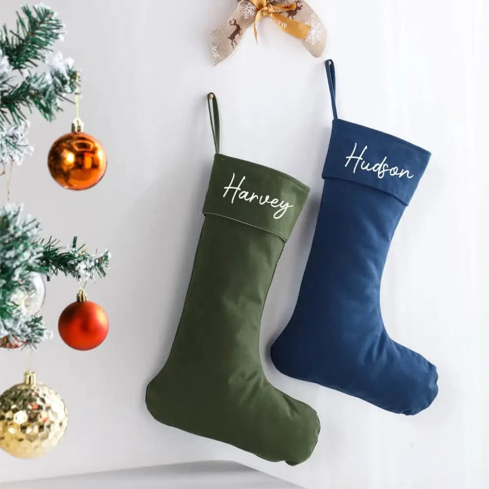 Personalised Canvas Stockings - Red