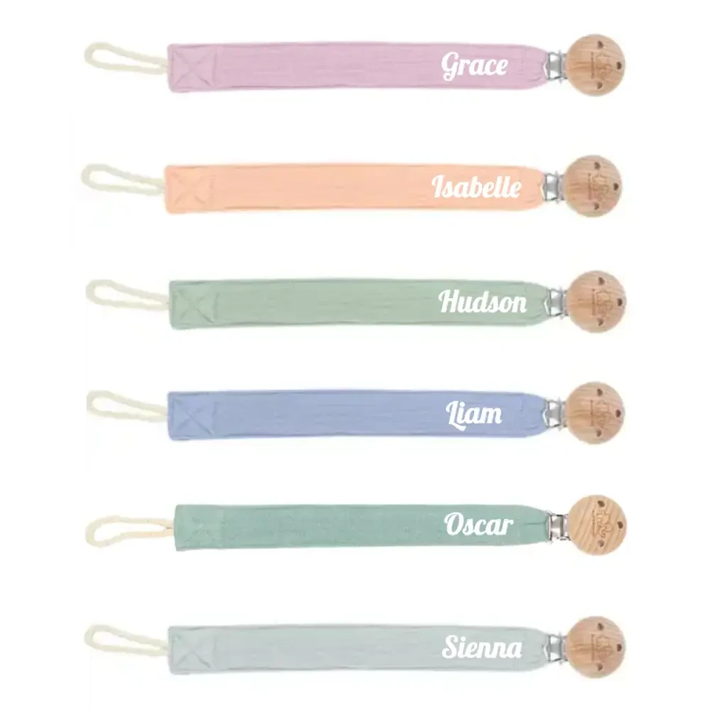 Personalised Pacifier Clip - Multiple Colours - Timber Tinkers
